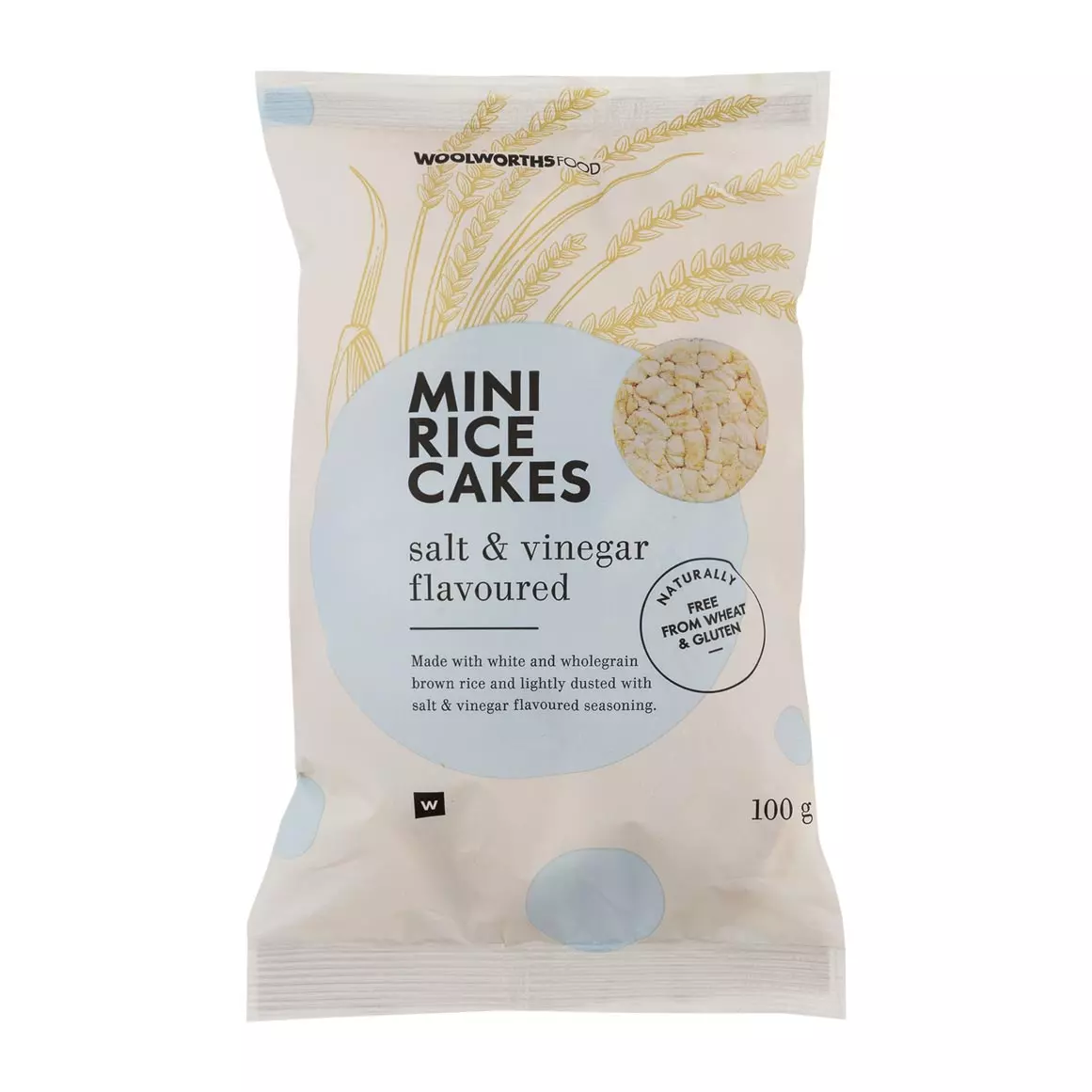 Salt and Vinegar Flavoured Mini Rice Cakes 100g Salt and Vinegar Flavoured Mini Rice Cakes 100g