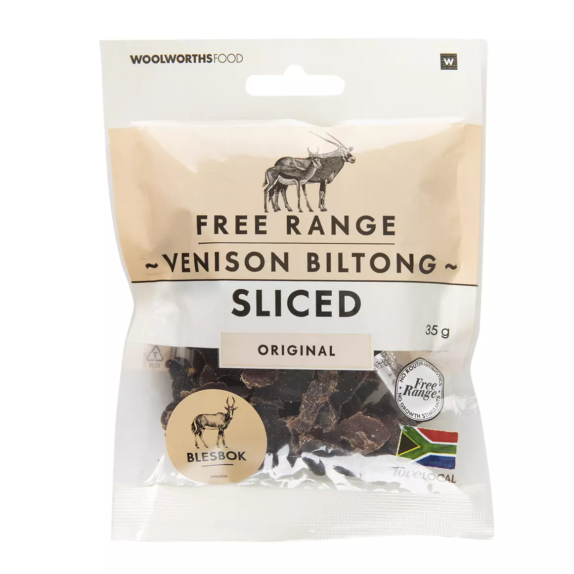 Original Free Range Sliced Venison Biltong 35g