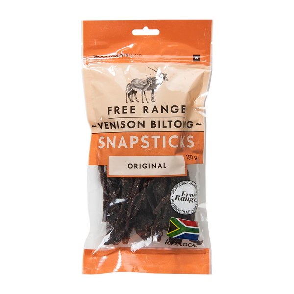 Original Free Range Venison Biltong Snapsticks 150g Original Free Range Venison Biltong Snapsticks 150g