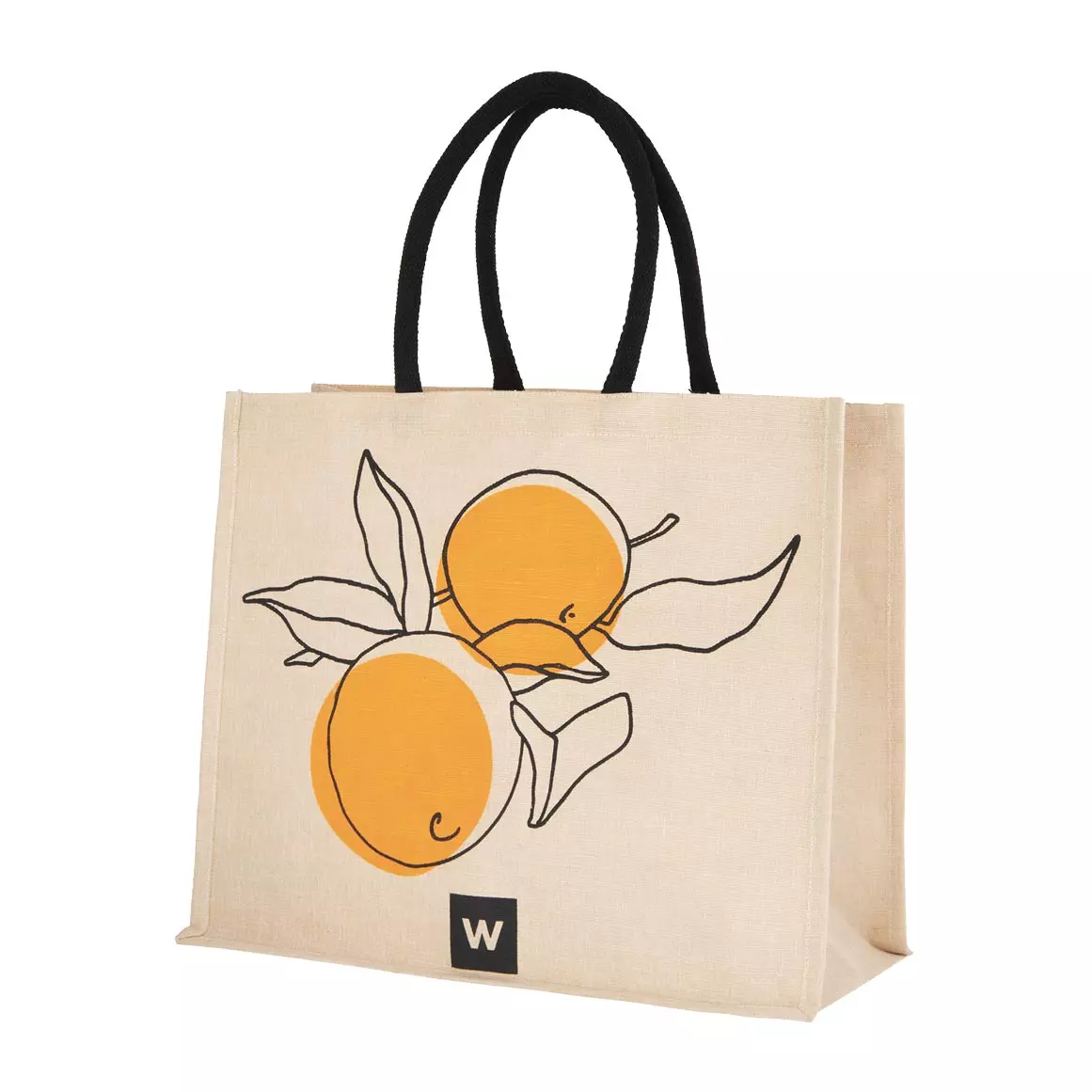 Orange Print Juco Shopper Bag