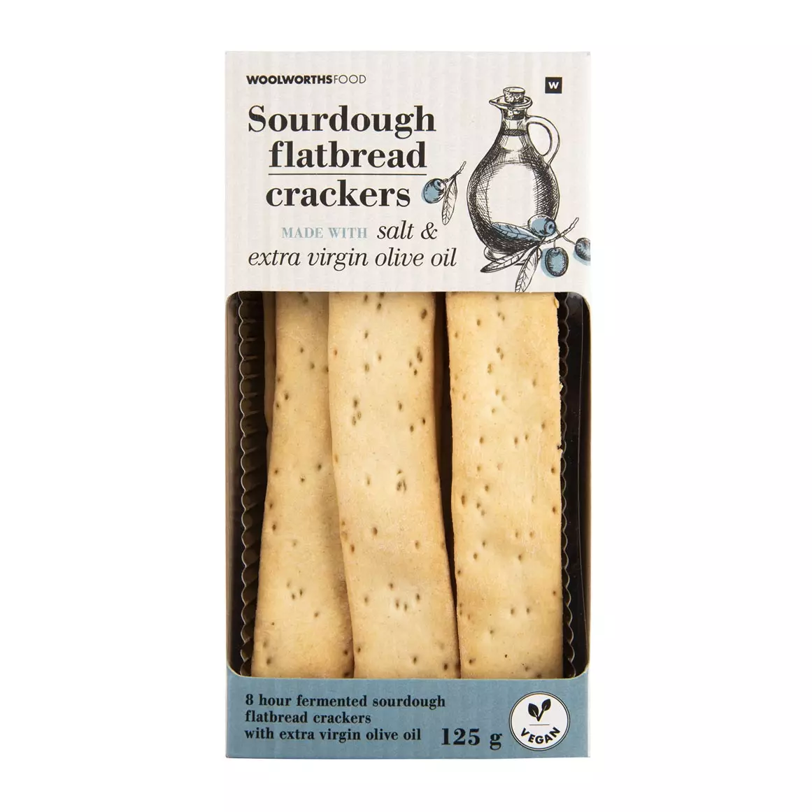 Sourdough Flatbread Crackers with Salt and Olive Oil 125g