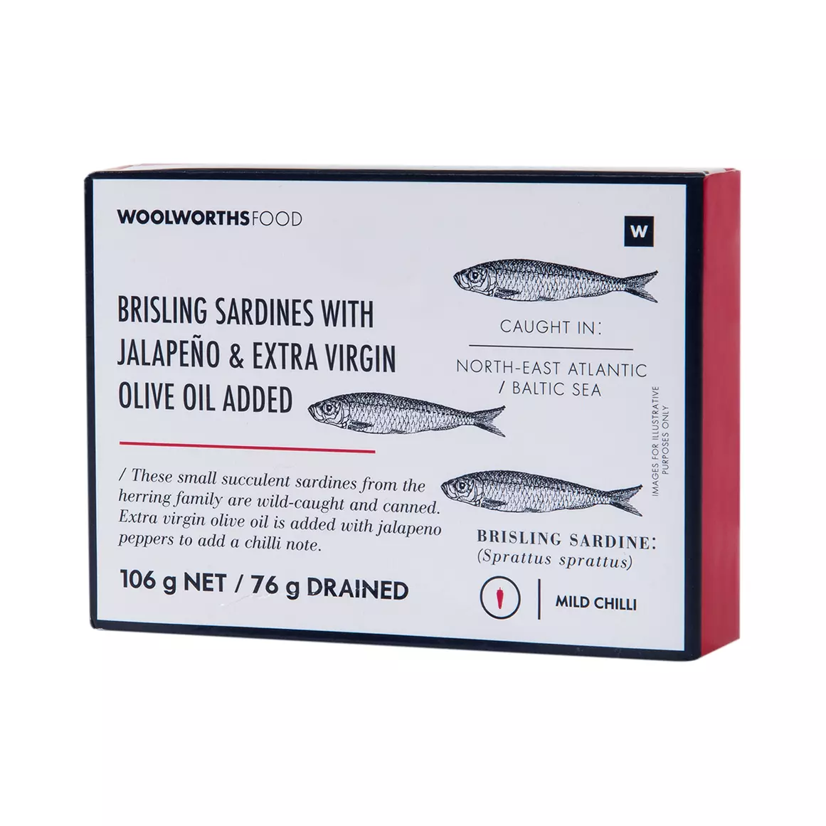 Brisling Sardines with Jalapeño Peppers and Olive Oil 106g Brisling Sardines with Jalapeño Peppers and Olive Oil 106g