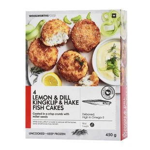 Frozen Lemon & Dill Kingklip & Hake Fish Cakes 4pk