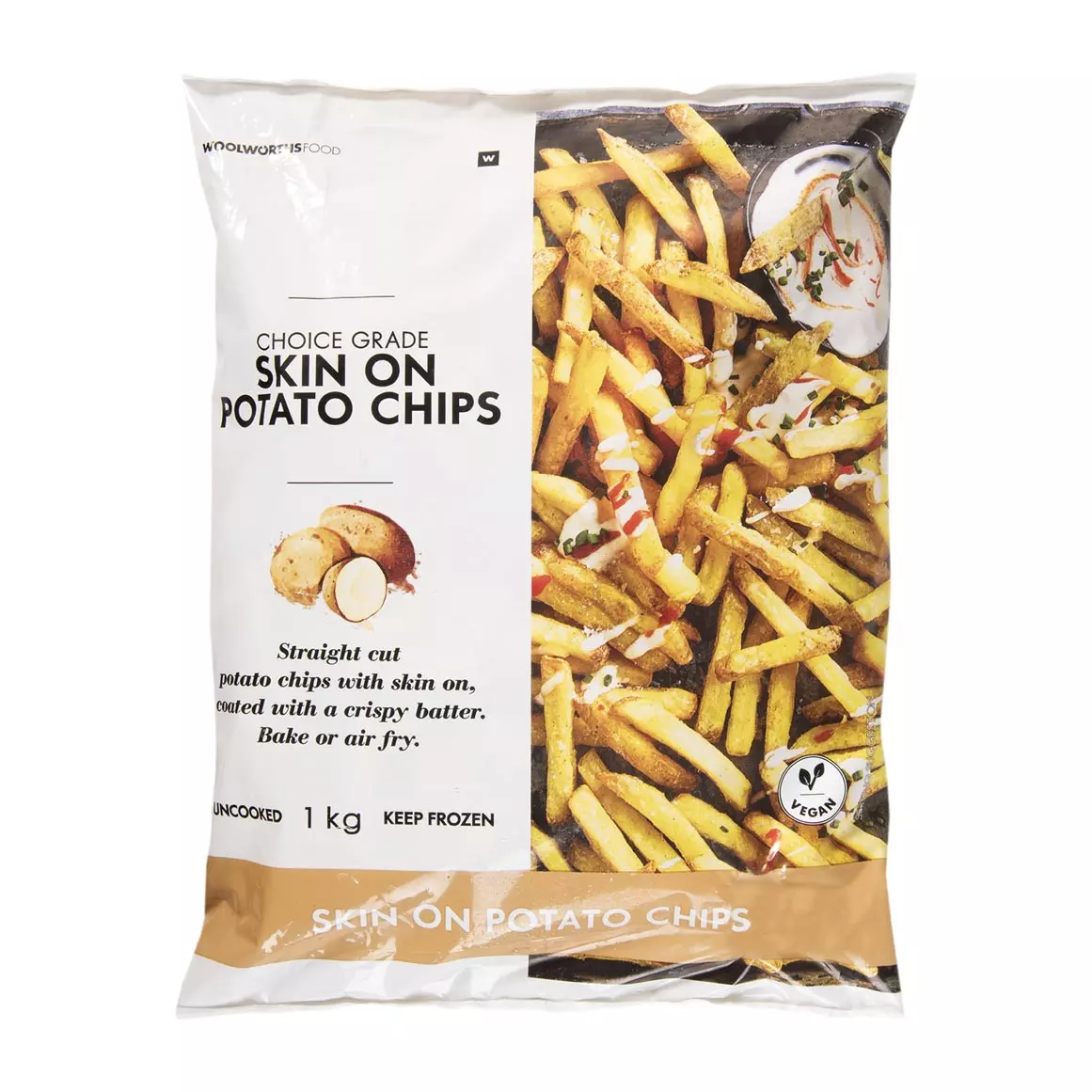 Frozen Skin On Potato Chips 1kg Frozen Skin On Potato Chips 1kg