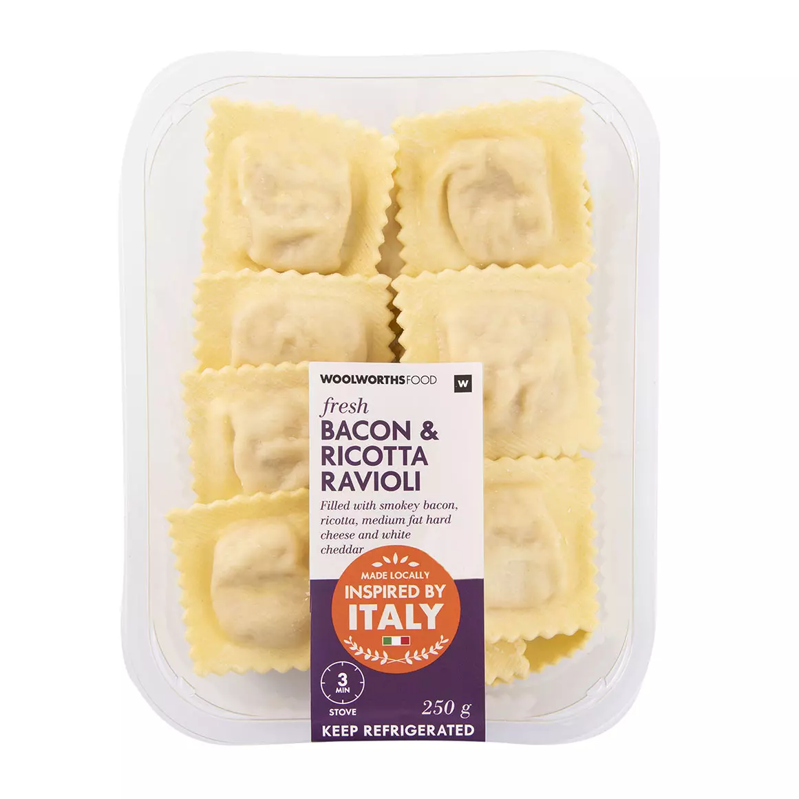 Bacon & Ricotta Ravioli 250g Bacon & Ricotta Ravioli 250g