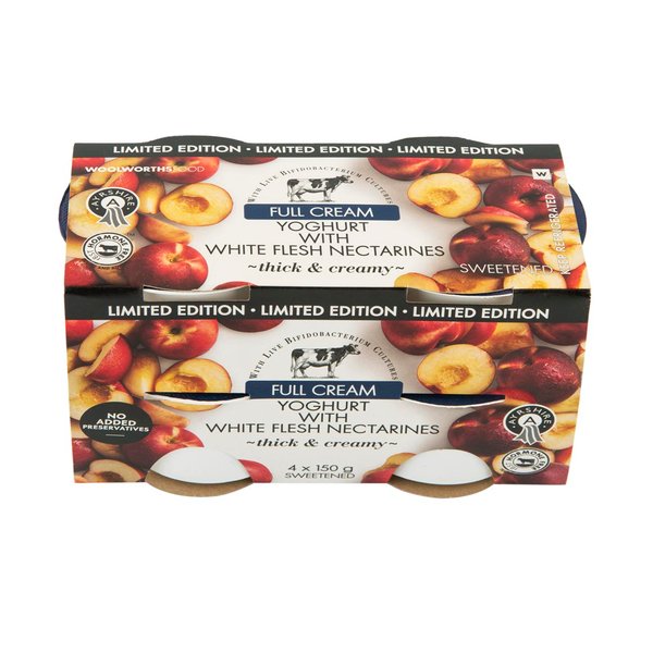 Ayrshire Full Cream Yoghurt with White Flesh Nectarines 4x150g