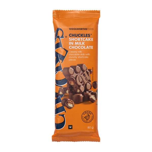 CHUCKLES® Shortcake in Milk Chocolate Slab 80g CHUCKLES® Shortcake in Milk Chocolate Slab 80g