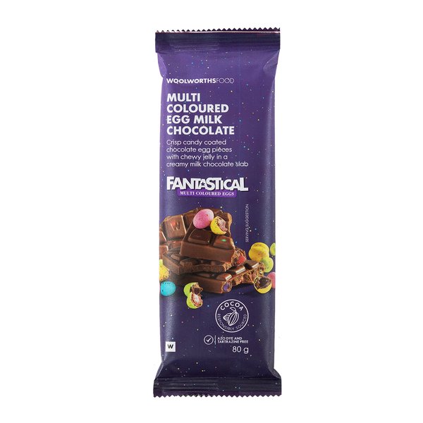 Fantastical Fantastical? Multi Coloured Egg Milk Chocolate Slab 80g Fantastical Fantastical? Multi Coloured Egg Milk Chocolate Slab 80g