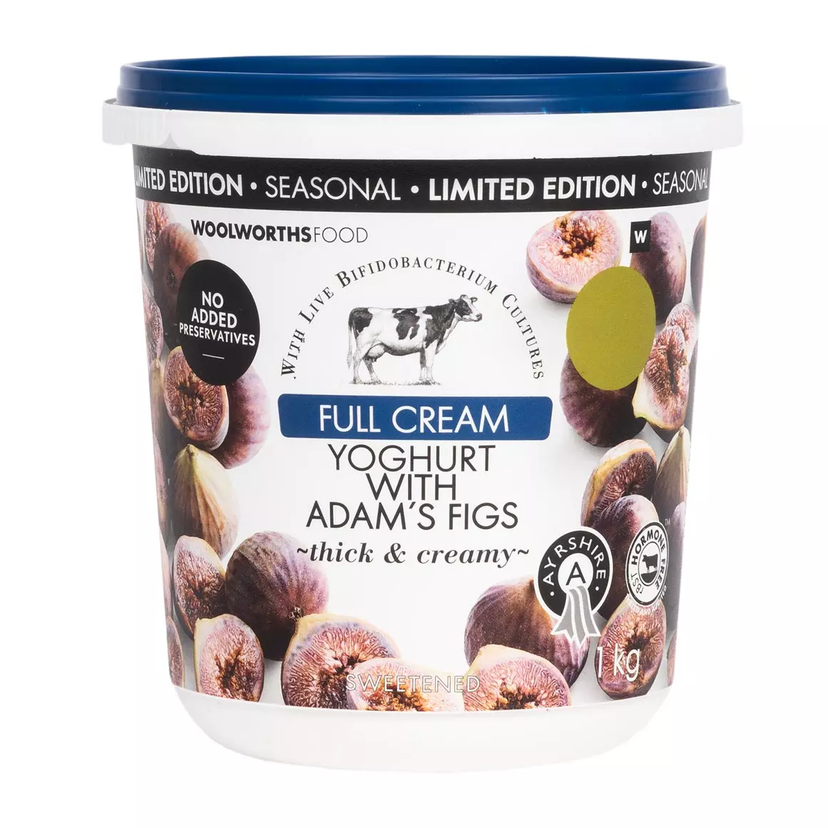 Ayrshire Full Cream Yoghurt with Adam's Figs 1kg Ayrshire Full Cream Yoghurt with Adam's Figs 1kg