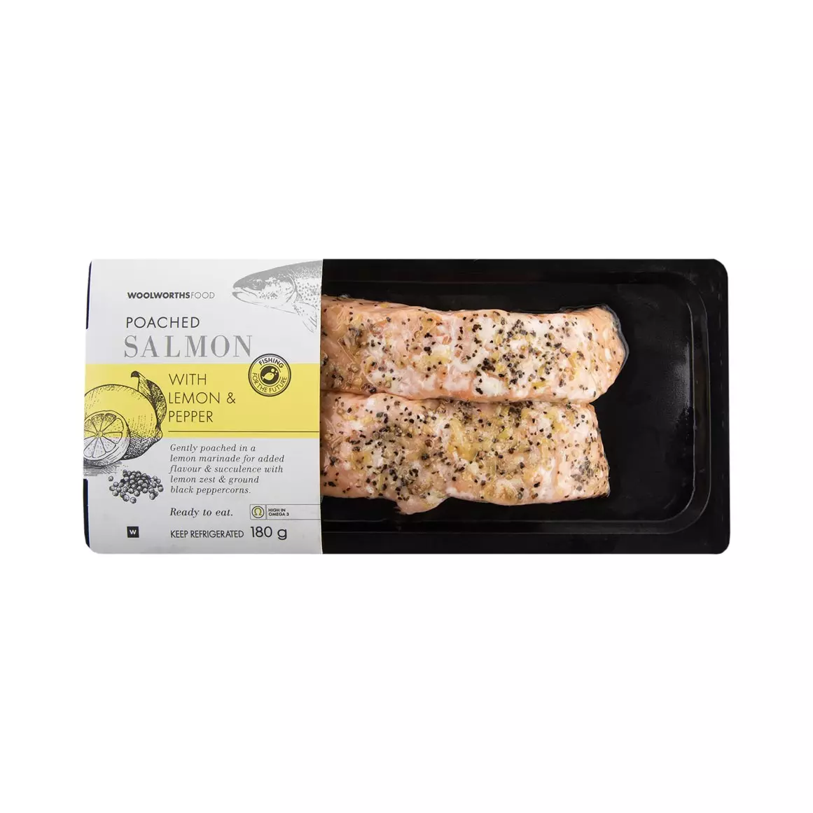 Poached Salmon with Lemon & Pepper 180g