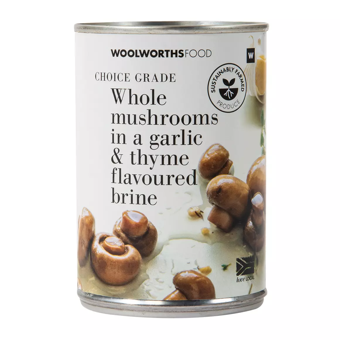 Whole Mushrooms in Garlic and Thyme Flavoured Brine 400g Whole Mushrooms in Garlic and Thyme Flavoured Brine 400g