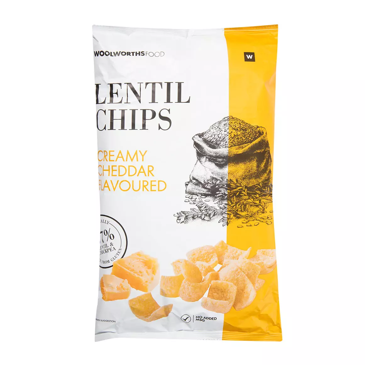 Creamy Cheddar Flavoured Lentil Chips 100g Creamy Cheddar Flavoured Lentil Chips 100g