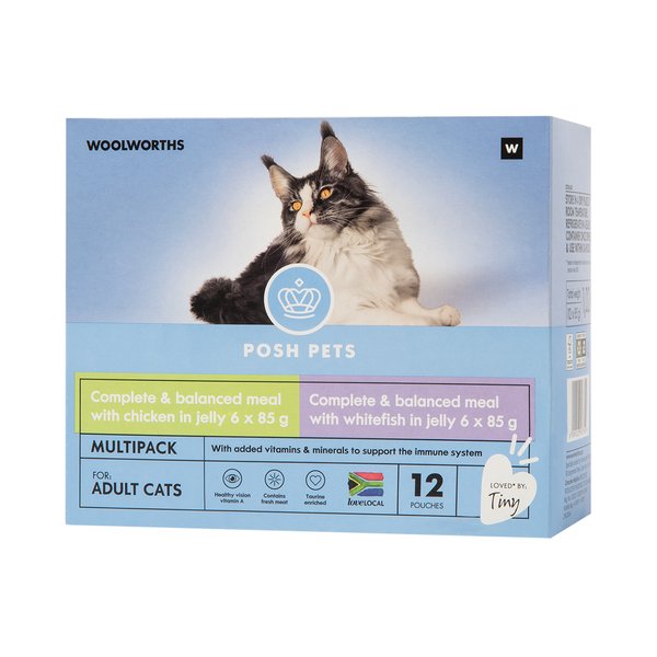 Posh Pet Complete and Balanced Meal Pouches with Jelly for Adult Cats 12x85g