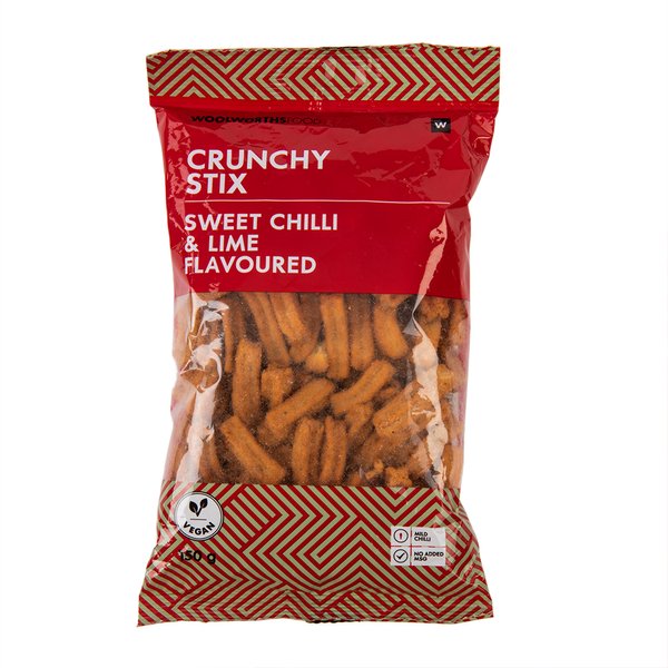 Sweet Chilli and Lime Flavoured Crunchy Stix 150g Sweet Chilli and Lime Flavoured Crunchy Stix 150g