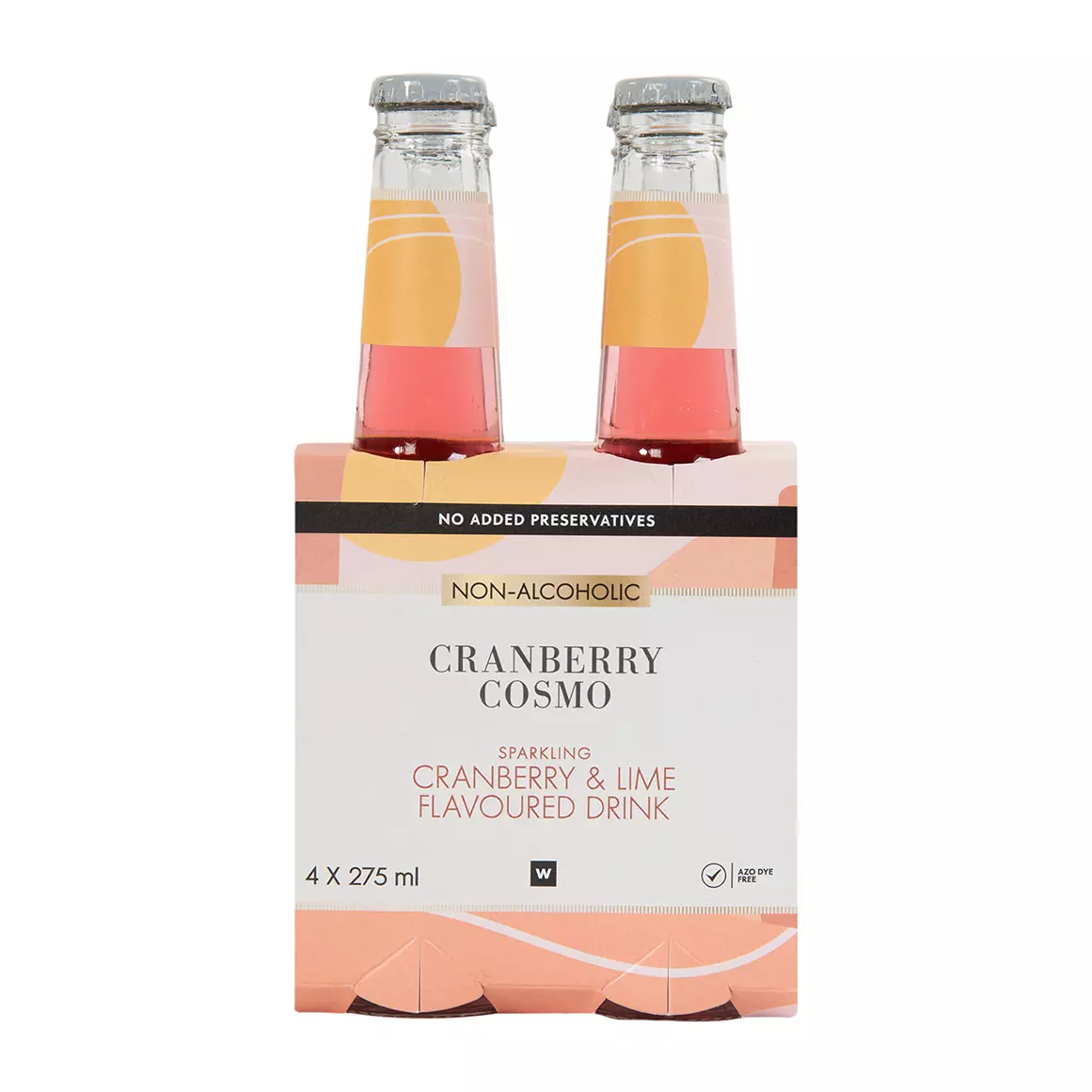 Sparkling Non-Alcoholic Cranberry Cosmo Mocktail 4x275ml Sparkling Non-Alcoholic Cranberry Cosmo Mocktail 4x275ml