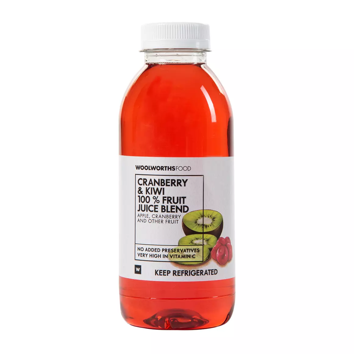 100% Cranberry and Kiwi Fruit Juice Blend 500ml