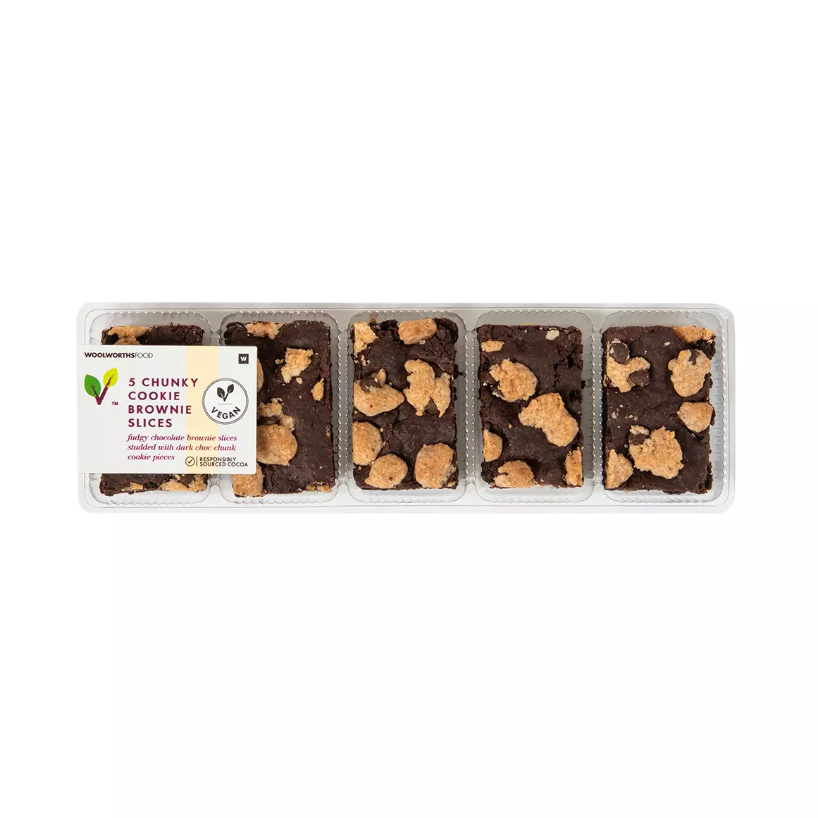 Vegan Chunky Cookie Brownie Slices 5pk Vegan Chunky Cookie Brownie Slices 5pk