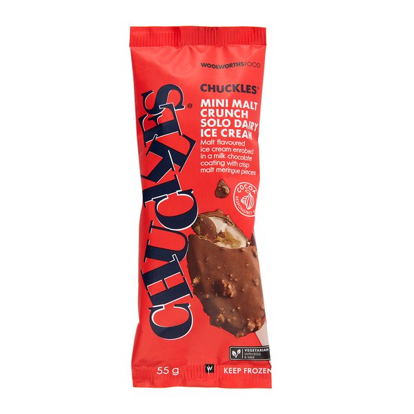 Single CHUCKLES® Mini Malt Crunch Solos 55g Single CHUCKLES® Mini Malt Crunch Solos 55g