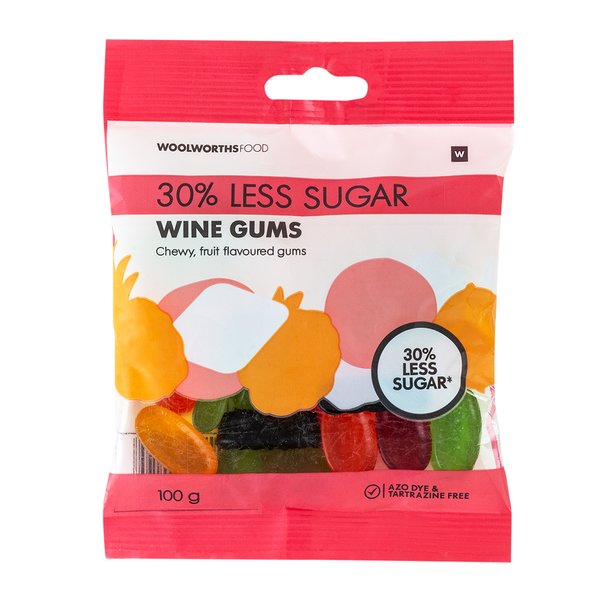 Reduced Sugar Wine Gums 100g