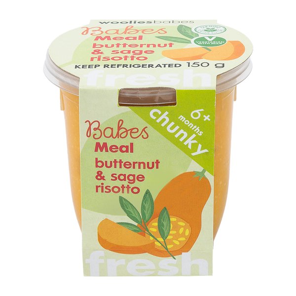 Wooliesbabes Fresh Butternut & Sage Risotto Meal 150g Wooliesbabes Fresh Butternut & Sage Risotto Meal 150g