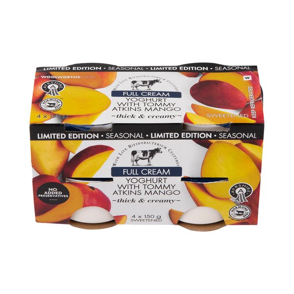 Full Cream Ayrshire Yoghurt with Tommy Atkins Mango 4x150g Full Cream Ayrshire Yoghurt with Tommy Atkins Mango 4x150g