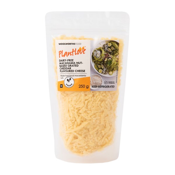 PlantLoveĀ Dairy Free Macadamia Nut Based Grated Cheddar Cheese 250g PlantLoveĀ Dairy Free Macadamia Nut Based Grated Cheddar Cheese 250g