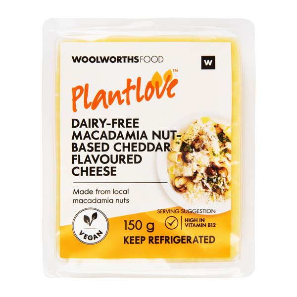 PlantLove Dairy Free Macadamia Nut Based Cheddar Flavoured Cheese 150g