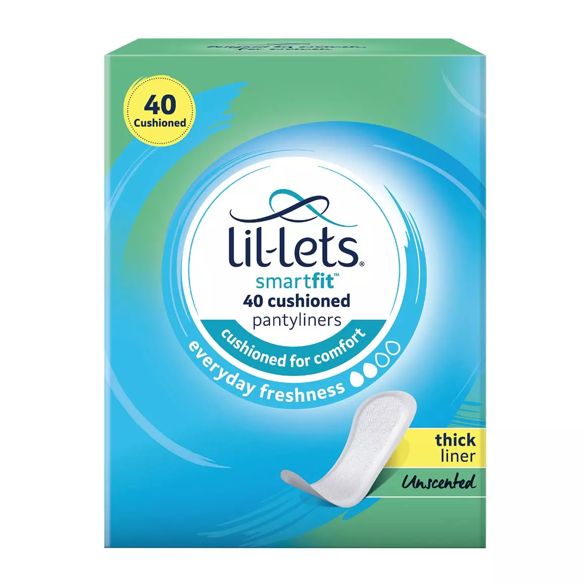Lil-lets Smartfit Cushioned Unscented Pantyliners 40pk