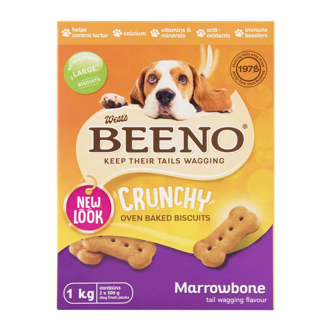 Beeno Marrowbone Flavoured Crunchy Biscuit Treats 2x500g