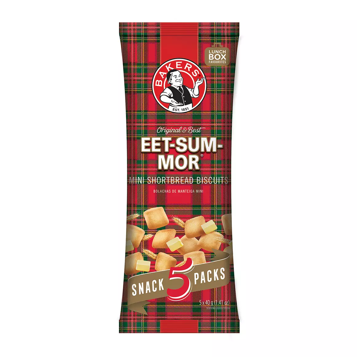 Bakers Original Mini Eet-Sum-Mor Biscuits 5x40g Bakers Original Mini Eet-Sum-Mor Biscuits 5x40g