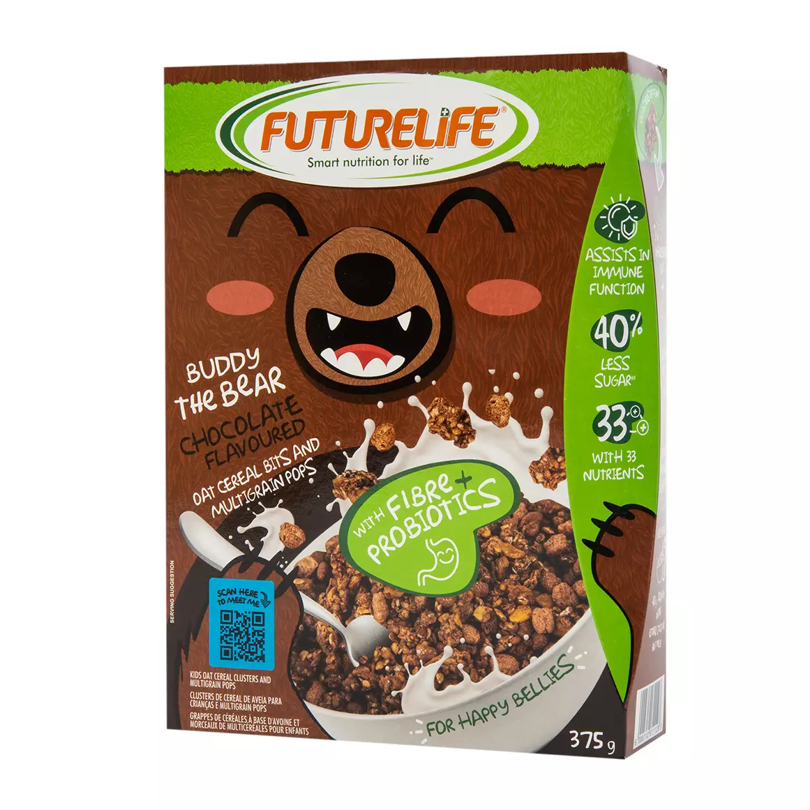 Futurelife Chocolate Flavoured Oat Cereal and Multigrain Pops 375g