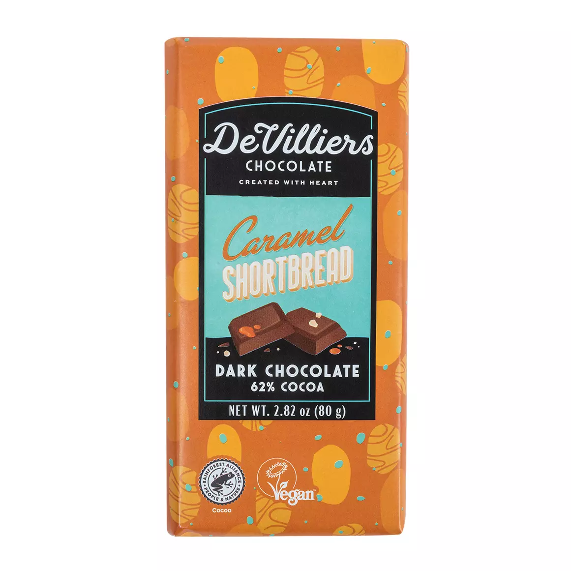 De Villiers Caramel Shortbread Dark Chocolate Slab 80g De Villiers Caramel Shortbread Dark Chocolate Slab 80g