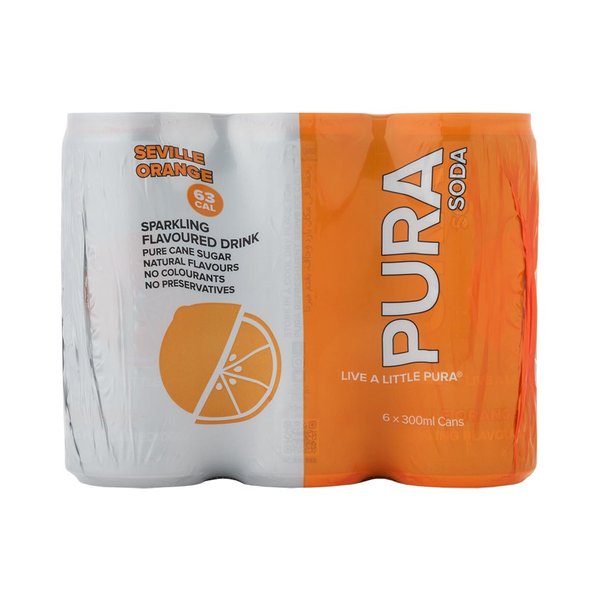 Pura Seville Orange Soda 6x300ml cans