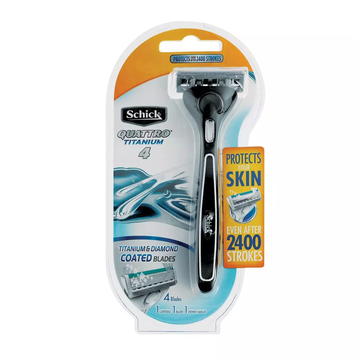 Schick Quattro Titanium 4 Razor with Blade Cartridge Refill 3pk Schick Quattro Titanium 4 Razor with Blade Cartridge Refill 3pk