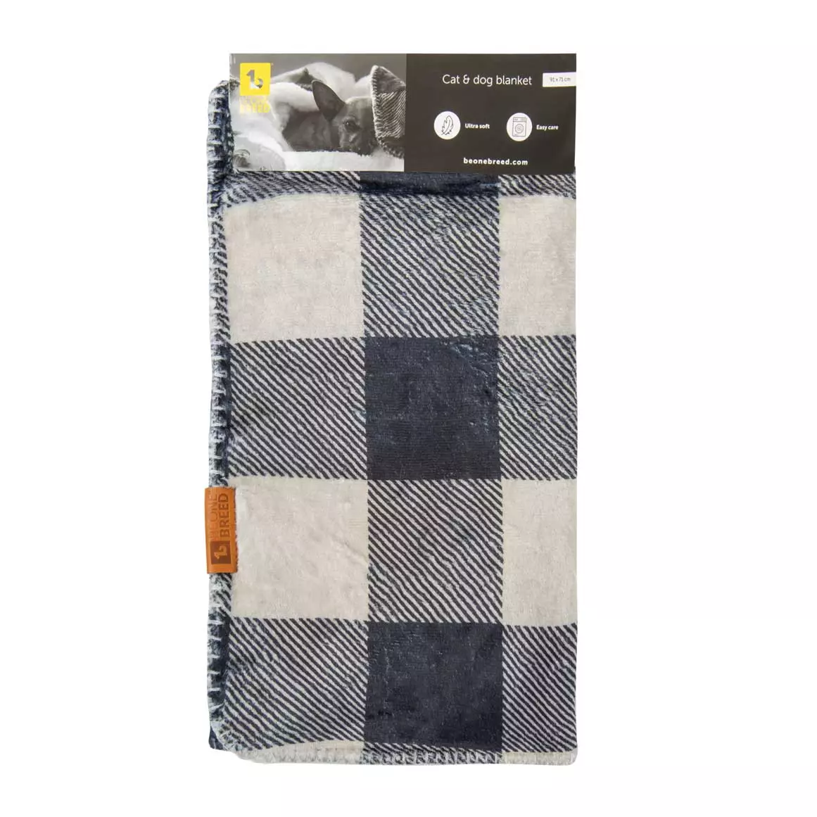 BeOneBreed Blue and Cream Checkered Cat and Dog Blanket BeOneBreed Blue and Cream Checkered Cat and Dog Blanket