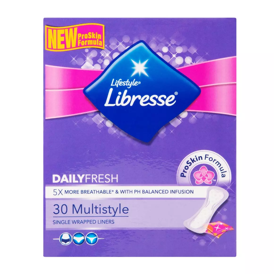 Lifestyle Libresse Daily Fresh Multistyle Pantyliners 30pk Lifestyle Libresse Daily Fresh Multistyle Pantyliners 30pk