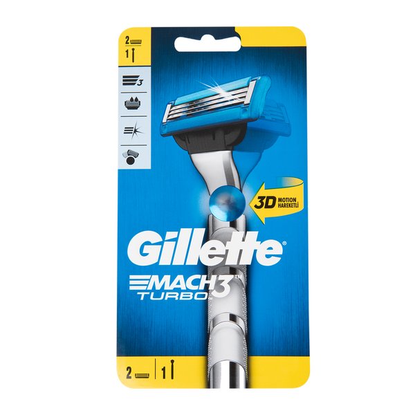 Gillette Mach3 Turbo Razor Handle with Blades Gillette Mach3 Turbo Razor Handle with Blades