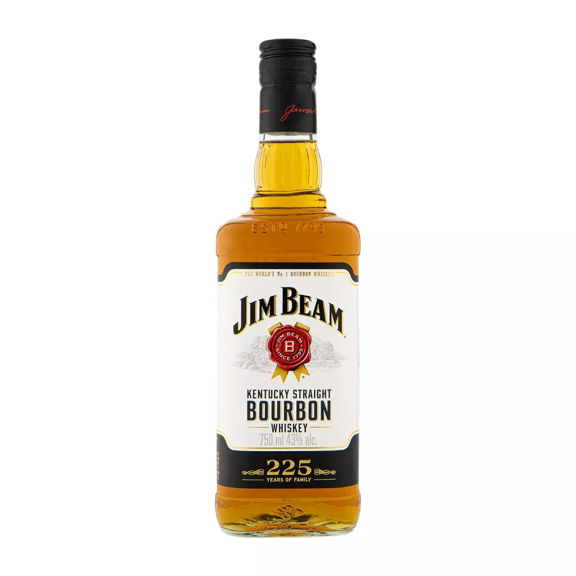 Jim Beam White Label Bourbon Whiskey 750ml