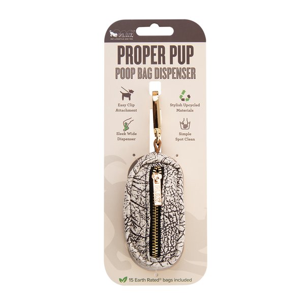 P.L.A.Y. Proper Pup Grey and Black Dog Poop Cloth Bag Dispenser