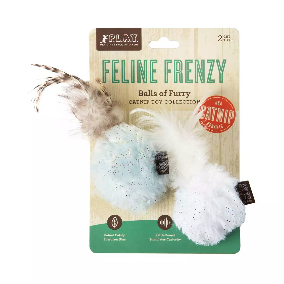 P.L.A.Y. Feline Frenzy Balls of Furry Cat Toy 2 pc P.L.A.Y. Feline Frenzy Balls of Furry Cat Toy 2 pc