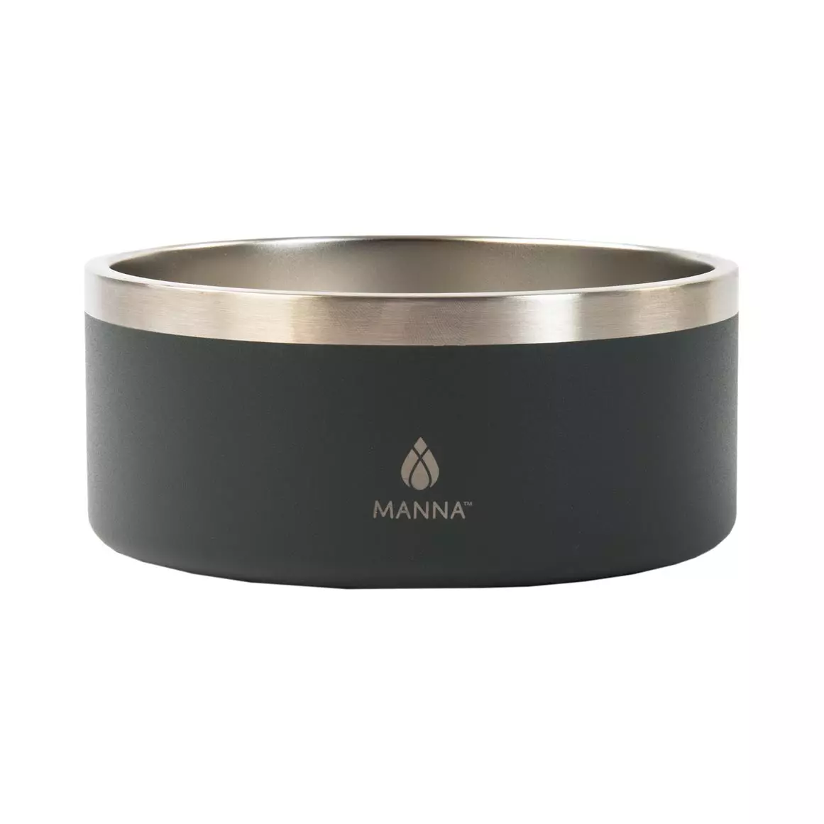 Manna Gunmetal Grey Double-Wall Stainless Dog Bowl 946ml Manna Gunmetal Grey Double-Wall Stainless Dog Bowl 946ml