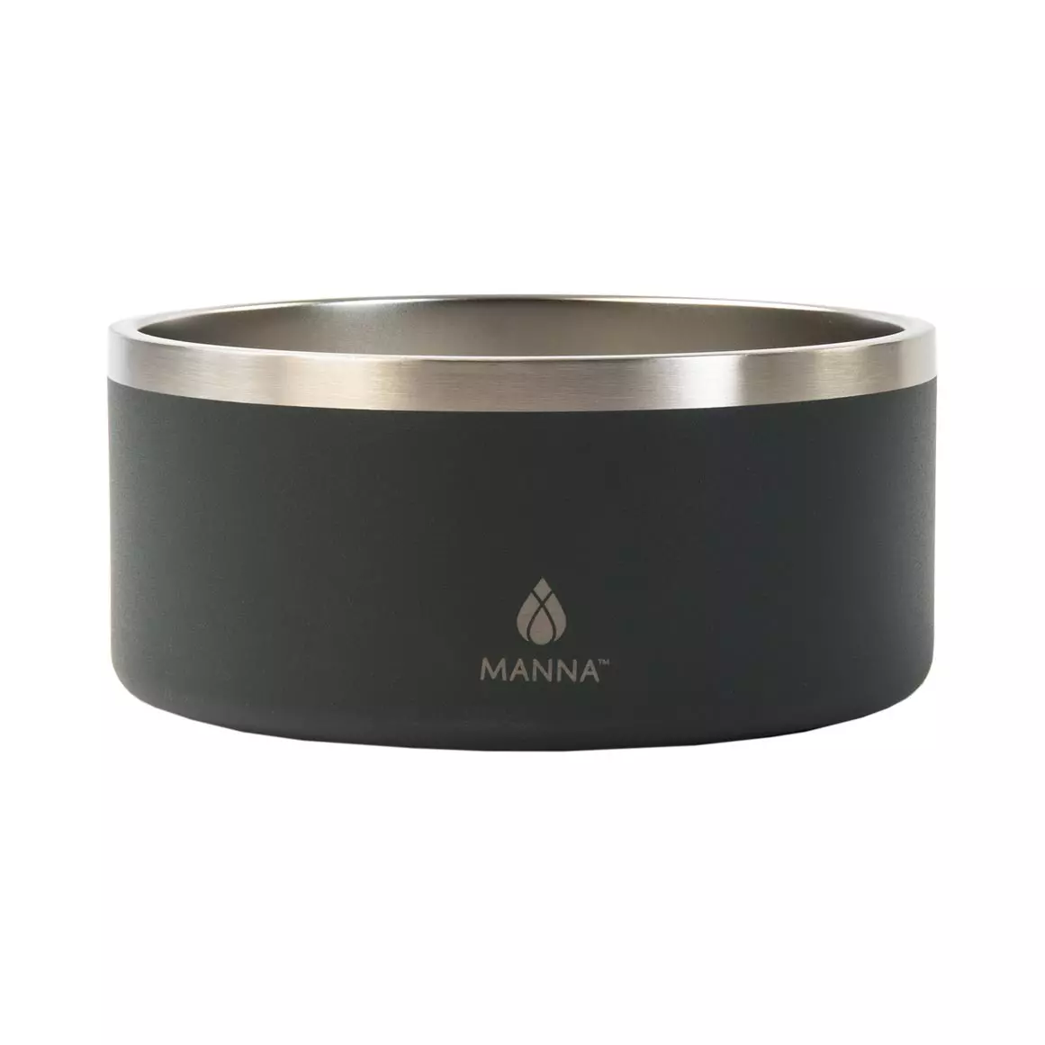 Manna Gunmetal Grey Double-Wall Stainless Dog Bowl 1.89L