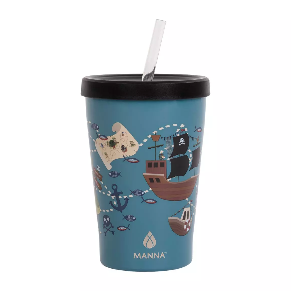 Manna Kids Pirates Insulated Tumbler with Straw 410ml Manna Kids Pirates Insulated Tumbler with Straw 410ml
