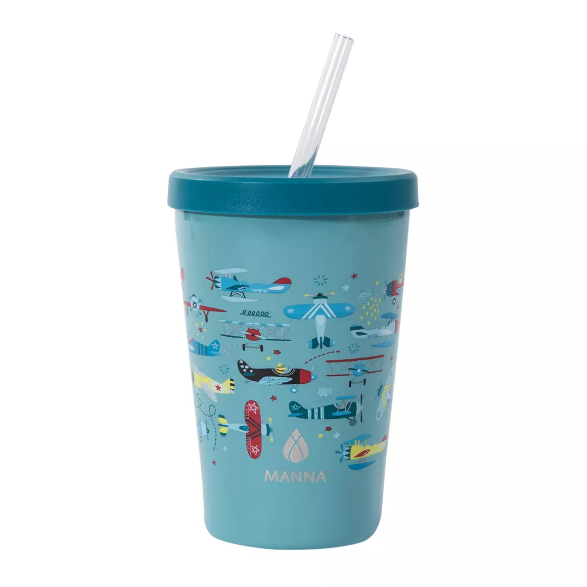 Manna Kids Airplanes Insulated Tumbler with Straw 410ml