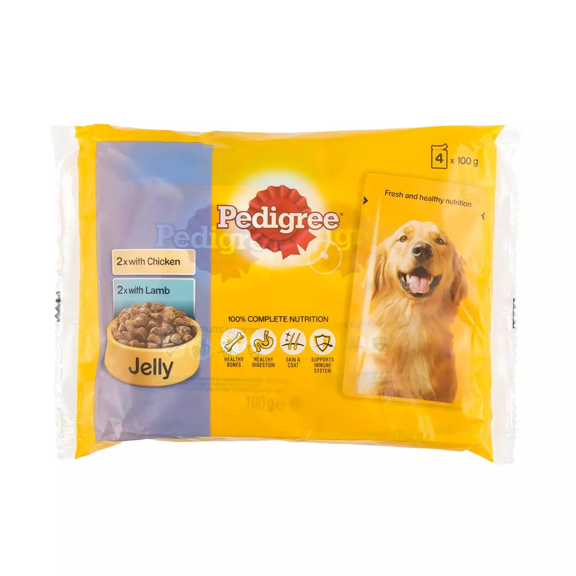 Pedigree Chicken and Lamb Dog Food 4x100g