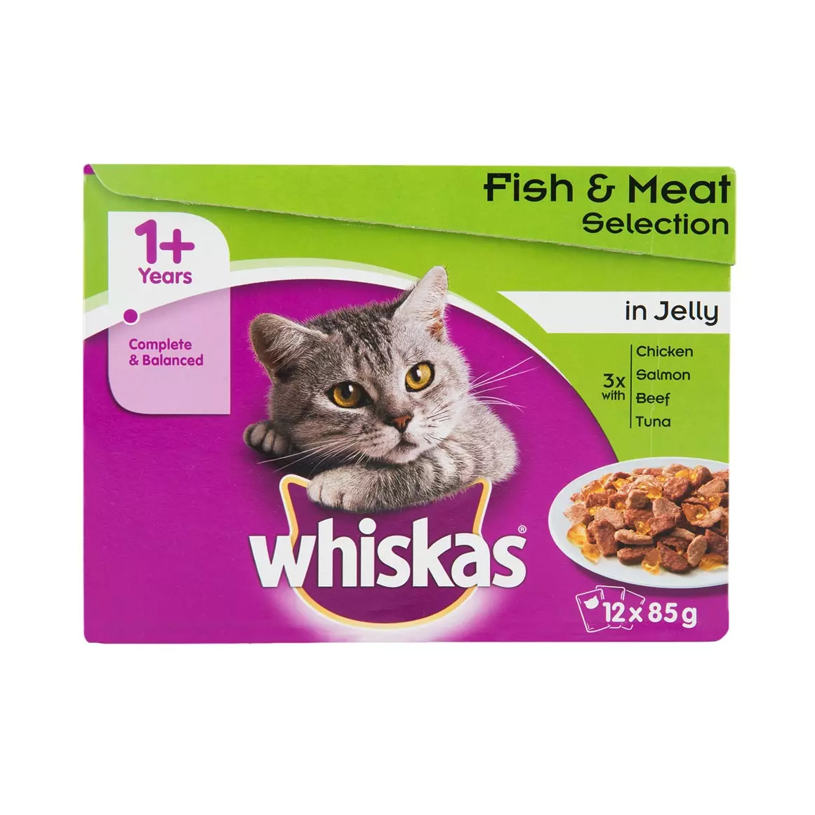 Whiskas Fish and Meat Selection in Jelly Cat Food 12x85g