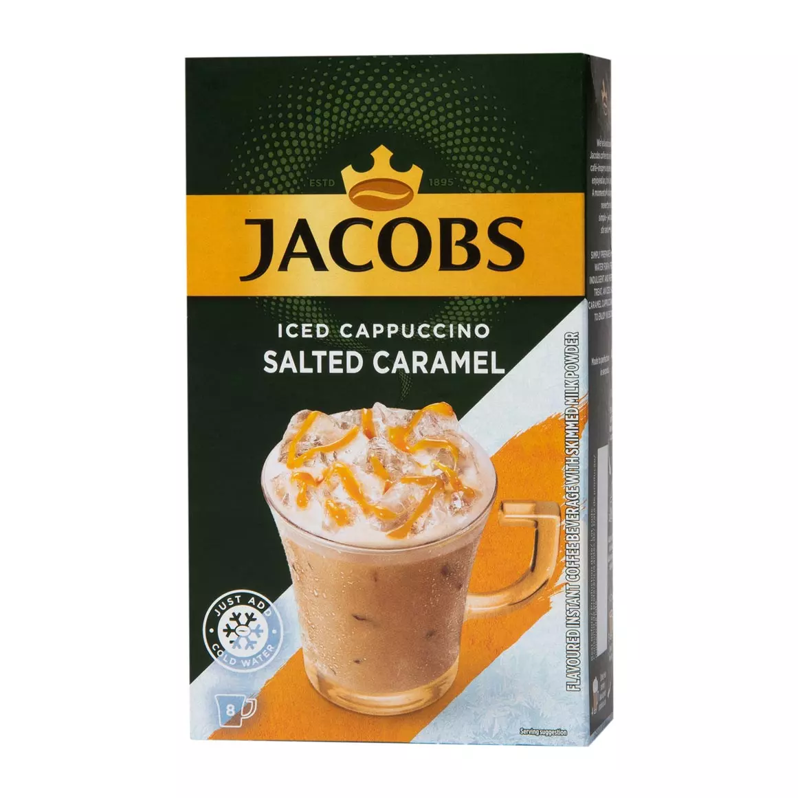 Jacobs Salted Caramel Flavoured Iced Cappuccino Sachets 8x20.3g Jacobs Salted Caramel Flavoured Iced Cappuccino Sachets 8x20.3g