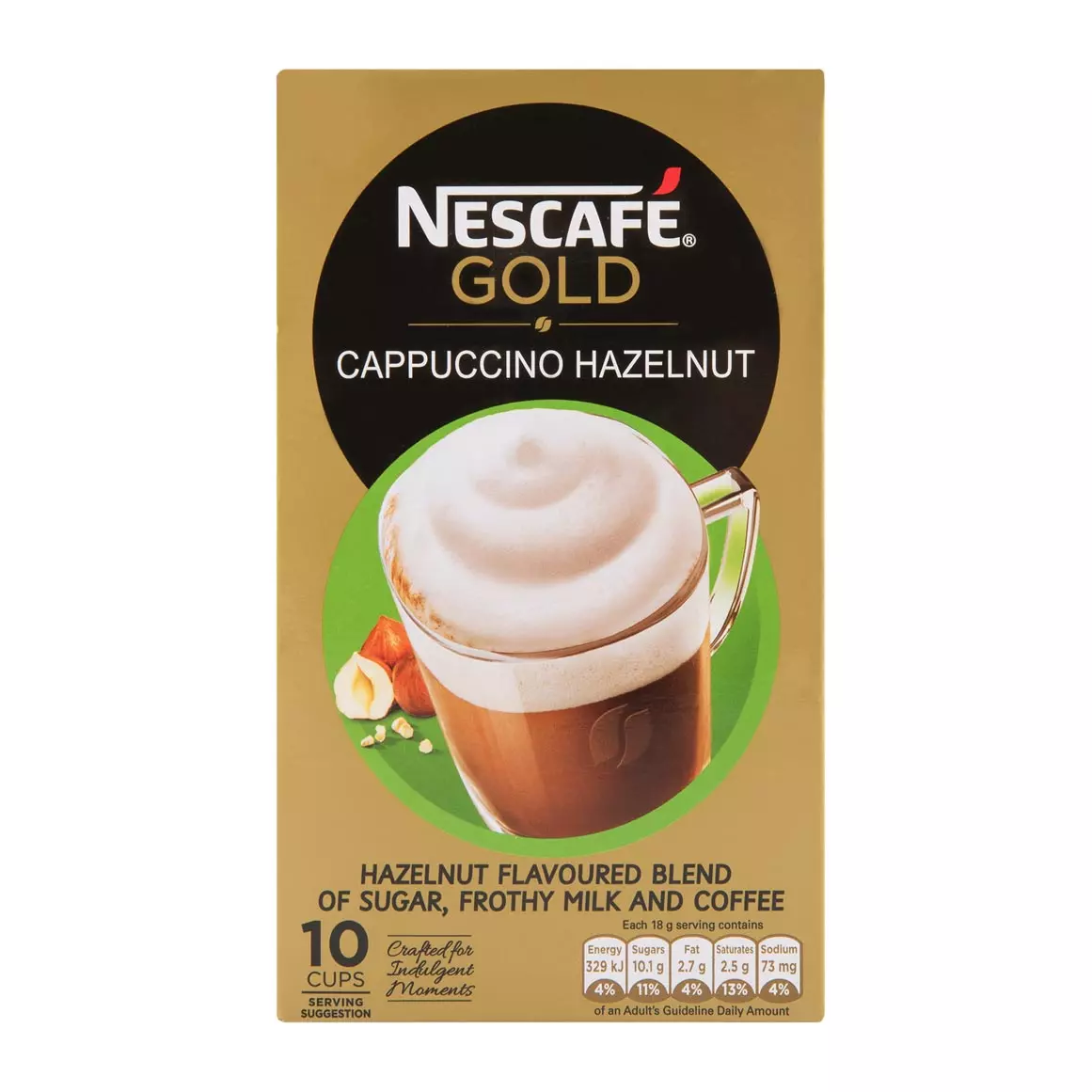 Nescafé Gold Hazelnut Cappuccino Sachets 10x18g Nescafé Gold Hazelnut Cappuccino Sachets 10x18g