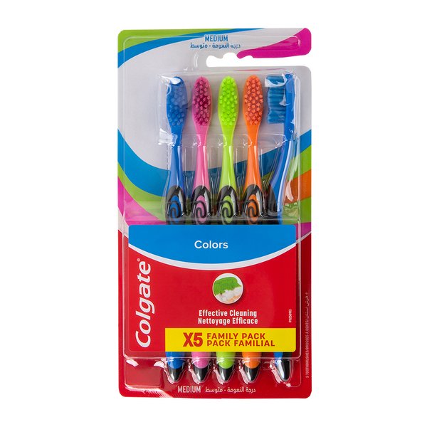 Colgate Double Action Medium Adult Toothbrushes 5pk