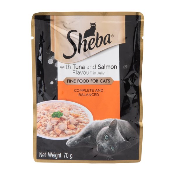 Sheba Complete and Balanced with Tuna and Salmon Flavour in Jelly Cat Food 70g